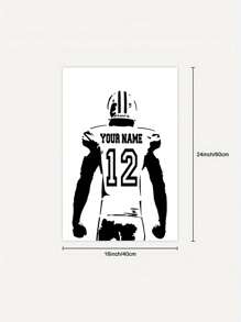 1張定制足球海報,定制足球帆布壁畫,定制名字和號碼球員球衣牆飾,足球禮物適合父親、丈夫、兒子,臥室客廳牆壁裝飾理想禮物,無框 - 彩色 - 查看 6