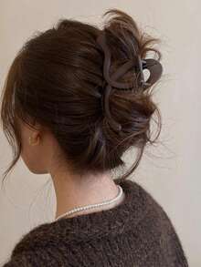 1pc Matte Bowknot Shaped Hair Claw Clip For Women's Up-Do Hairstyles, With High-End Hair Claw Design - Multicolor - View 4