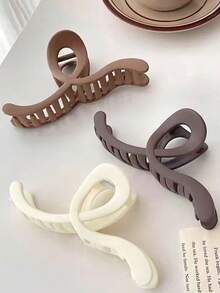 1pc Matte Bowknot Shaped Hair Claw Clip For Women's Up-Do Hairstyles, With High-End Hair Claw Design - Multicolor - View 1