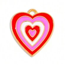 50pcs Oil Drip Heart, Heart Shaped Zinc Alloy Pendant For Handmade Diy Jewelry Making - 50 Hearts - View 5
