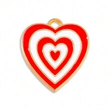 50pcs Oil Drip Heart, Heart Shaped Zinc Alloy Pendant For Handmade Diy Jewelry Making - 50 Hearts - View 6