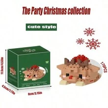 170pcs-Creative New Product Christmas Series Papa Alliance.Cute Puzzle Doll Assembly Small Particles Building Block Toys Halloween Christmas Thanksqiving Gift - Brown - View 3