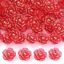 20pcs 17mm Acrylic Hot Stamping Rose DIY Jewelry Making Clothing Earrings Decoration