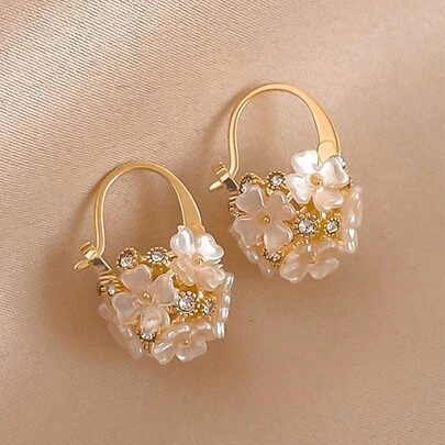 1 Cặp hoa tai hình quả cầu đính đá sang trọng và thời trang theo phong cách Mori dành cho ngày lễ tình nhân, mẹ, mẹ, ngày của mẹ, quà tặng