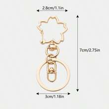 1pc Fashionable Retro Cherry Blossom Keychain Alloy Material - Keychain Pendant Bag Accessories - Rose Gold - View 4