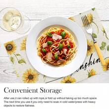 1塊向日葵「你好夏陽光」夏季餐墊，12x18英寸時令餐墊，適用於派對廚房餐飲裝飾 - 彩色 - 查看 4