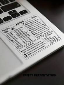 1片pvc視窗捷徑鍵貼紙,帶內置黏合劑,筆記型電腦捷徑膜 - 彩色 - 查看 4