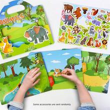35 本兒童貼紙書,早期教育,集中註意力訓練,可重複使用的動物和恐龍場景,教育發展,玩具,禮物和遊戲 - 恐龍 - 查看 3