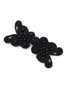 5pcs Fashionable Pink Handmade Butterfly & Beaded Button Loop For Dress Collar Decoration - Blue - View 4