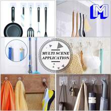 10 pz Ganchos plegables multifuncional para pared con diseño de flor - transparente - Ver 2