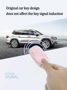 蝴蝶新式爆珠鏈與六角天然水晶吊墜,粉色防震汽車鑰匙套,適用於現代悅途/悅動/昂希諾/kona純電/索納塔 - 粉色 - 查看 7