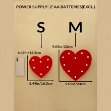 1 件 S/m 愛心造型裝飾小夜燈情人節桌面夜光送朋友禮物氛圍淺粉色白色紅色 - 黃色 - 查看 11