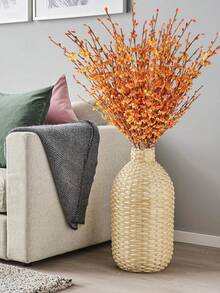 1朵茉莉人造花,假莓子,適用於diy花藝植物家庭辦公室派對裝飾 - 橘色 - 查看 4