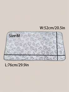 1pc Grey Paw Patterned Fleece Pet Blanket For Small And Medium Sized Cats And Dogs, Suitable For All Seasons Sleeping - Grey - View 9