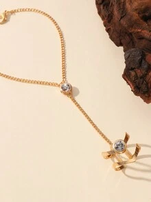 1pc Simple & Chic Geometric Arrow Chain Linked Alloy Ring & Bracelet & Faux Pearl Bracelet Set Suitable For Women Date & Party Wearing, As Sister Gift. - Multicolor - View 2