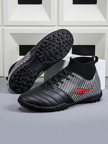 男士足球鞋,戶外草坪,室內足球訓練用運動鞋,專業高頂足球鞋,透氣且防滑釘 Ronaldo 鞋釘 - 黑色 - 查看 3