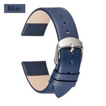 Ultra Thin Genuine Leather Watch Strap Band 12mm 14mm 16mm 18mm 20mm 22mm Watchband Soft Belt Cowhide Leather Straps As A Gift For Students Returning To School - White - View 5