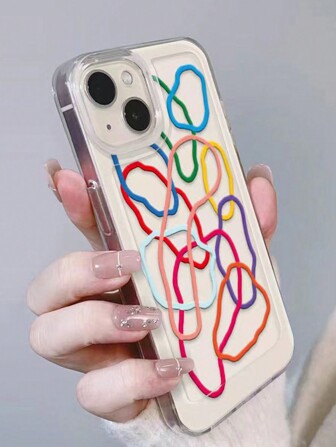 1pc Iphone Case - Colorful Coil Pattern Space Phone Case