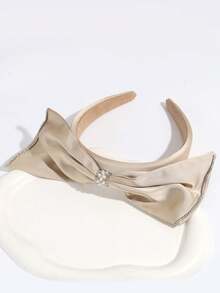 1pc Solid Color Women's Fashionable Elegant Bowknot Wide Band Sponge Hairband Suitable For Daily Wear - Multicolor - View 10