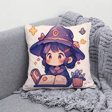 1pc Cartoon  Pattern 45*45cm/17.7*17.7inch Polyester Digital Printing Cushion Cover For Home Decoration, Living Room, Bedroom, Sofa, Hidden Zipper, Pillowcase Without Core - Multicolor - View 5
