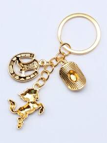 街头 1 件西部牛仔风格牛仔帽、靴子、马钥匙扣汽车配件包饰学院风可爱哥特 Y2k