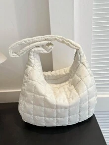 Cloud Folded Dumpling Bag, Small Batch Fashion Space Bag High-End Tote Shoulder Bag With Large Capacity - White - View 1