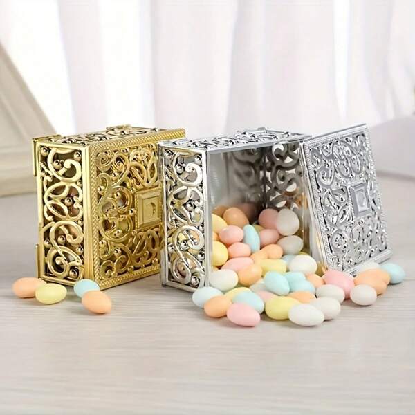 1 Pieza Caja De Tesoros De Chocolate Para Dulces Y Joyas Con Piedras Preciosas, Almacenamiento De Monedas Y Organizador De Navidad, Regalo De Año Nuevo, Caja De Empaque Para Alimentos, Regalo De Bodas Para La Dama De Honor.