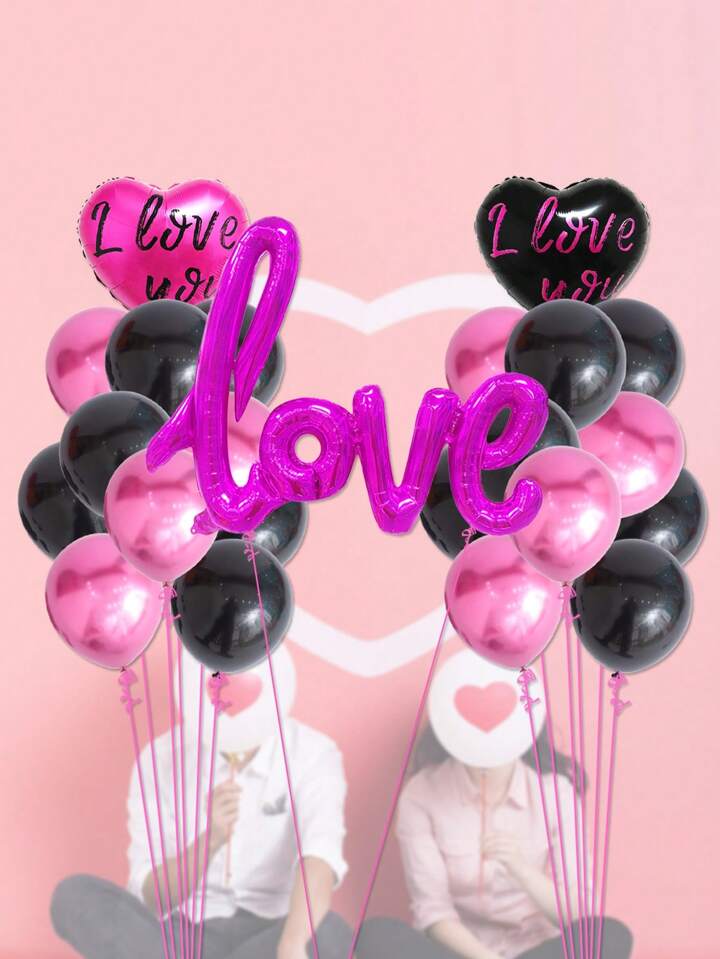 23pcs Set Love Letter Balloons Includes 18 Inch Big Letter