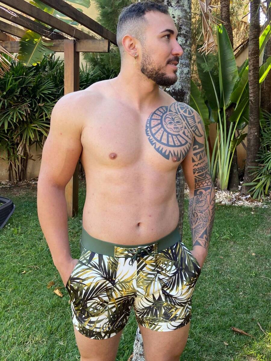 Men Beach Shorts - 綠色 - 查看 1