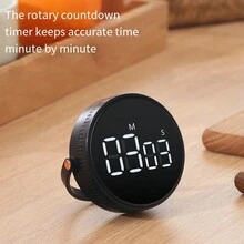 數位廚房定時器,可視定時器大 Led 顯示磁性倒數計時器音量可調,適合烹飪和老人和孩子使用 - 黑色電池款 - 查看 8