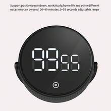 數位廚房定時器,可視定時器大 Led 顯示磁性倒數計時器音量可調,適合烹飪和老人和孩子使用 - 黑色電池款 - 查看 9