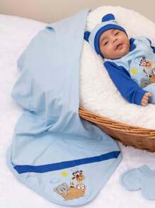 Baby Boys Jumpsuits - Màu xanh nhạt - Xem 4