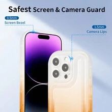 1pc Gradient Orange Anti-Drop Airbag Style Tpu Phone Case, Compatible With Iphone Series - Orange - View 4