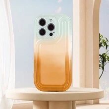 1pc Gradient Orange Anti-Drop Airbag Style Tpu Phone Case, Compatible With Iphone Series - Orange - View 7