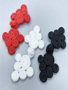 5入手工中式復古唐裝扣,六環扣扣緊裝 - 紅色 - 查看 2