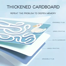 1入組卡通早教寫字筆練習本,可重複使用的寫作工具、字母和數字跟蹤練習冊,兒童初學寫作練習冊,兒童教育玩具 - 紫色 - 查看 6