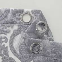 1pc European Style Cutout Floral Sheer Curtain, Lightweight Decorative Window Curtain - Grey - View 8