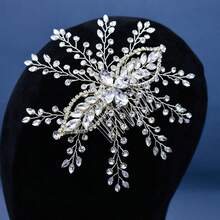 Bride Crystal Hair Comb, Banquet Wedding Performance Hair Accessory, Hair Comb For Updo - Silver - View 3