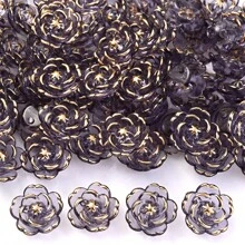 20pcs 17mm Acrylic Hot Stamping Rose DIY Jewelry Making Clothing Earrings Decoration