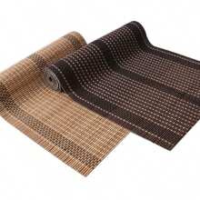 Washable Bamboo Table Placemats - Set Of 6 Rectangular Placemats (30 X 43 Cm) - Mat Made With Hand-Braided Heat Resistant Bamboo For Dining Table - Multicolor - View 1
