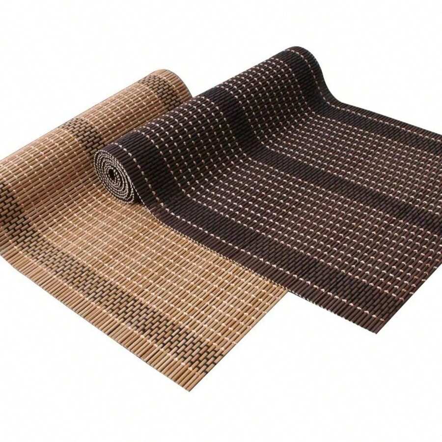 Washable Bamboo Table Placemats - Set Of 6 Rectangular Placemats (30 X 43 Cm) - Mat Made With Hand-Braided Heat Resistant Bamboo For Dining Table - Multicolor - View 1