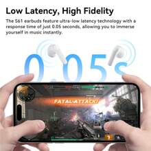 Yisen M84pro Bluetooth Headphones Digital Display With Charging Box Waterproof Headphones And Noise Reduction Sports Headphones - White - View 9