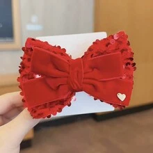 1pc Chinese Style Retro Bowknot Tassel Red Hair Clip For Women, New Year Celebration - Multicolor - View 13