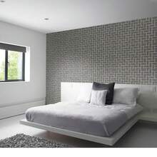 1卷灰色磚石自粘式壁紙,適用於酒吧、餐廳、甜品店、廚房、浴室、臥室、客廳和商店裝飾,防水、防油、隔音、易於安裝且可拆卸的裝飾性壁貼 - 灰色 - 查看 5