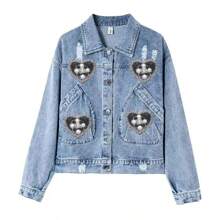 1入紅色紅寶石心形轉印貼花,供衣物裝飾diy使用 - 黑色 - 查看 2