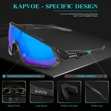 Kính đi xe đạp KAPVOE Kính đi xe đạp nam câu cá nữ ngoài trời thể thao thường ngày Phụ kiện thời trang cắm trại du lịch MTB leo núi kính đi xe đạp nhẹ thiết bị thể thao - Màu xanh lam - Xem 4