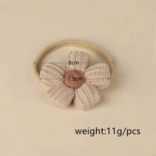 2pcs Retro Knitted Five-Petal Flower Nylon Headband For Infants And Toddlers, Super Soft And Suitable For Baby Photography - Multicolor - View 5