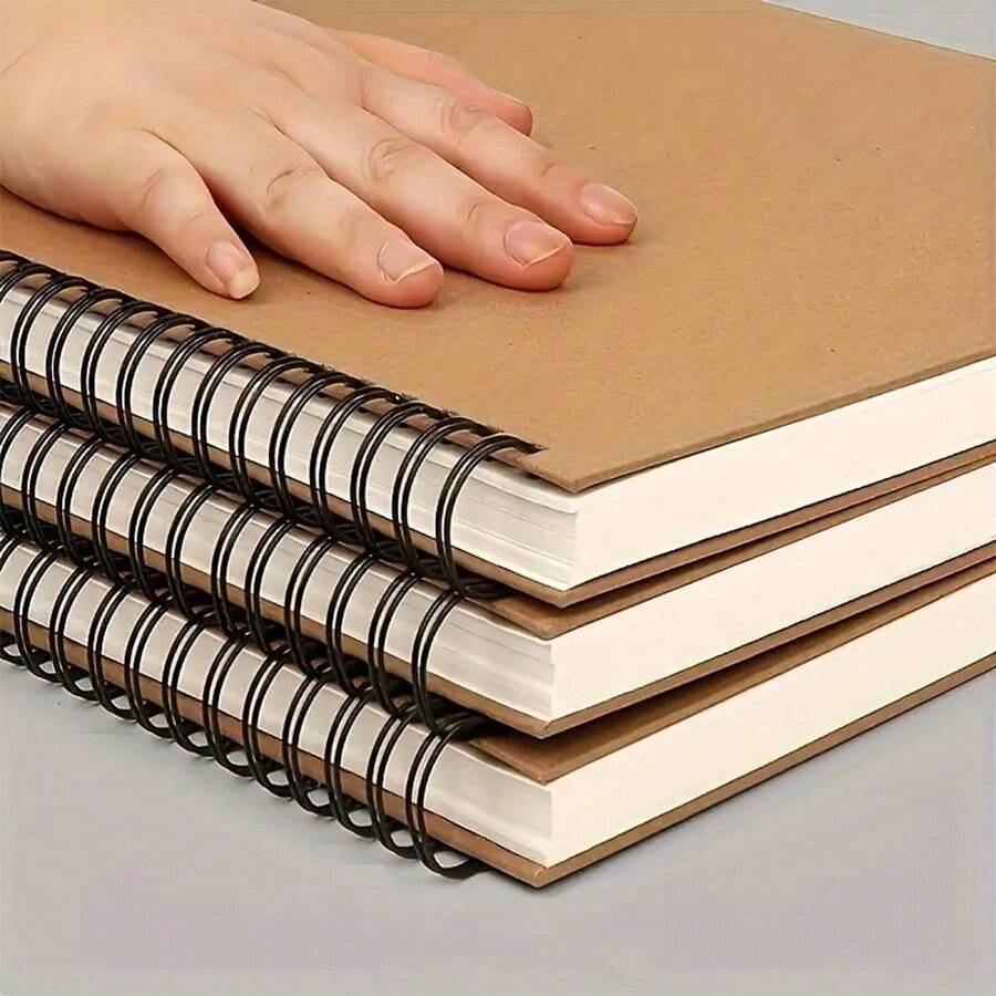 3/1入組學生繪畫冊藝術用品,素描紙a4水彩畫冊,水彩紙藝術練習材料,學生a4尺寸 - 黃色 - 查看 1