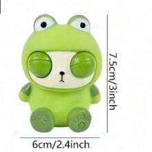 Newly Launched Eye-Popping Rabbit Stress Relief Toy, Finger Pinching Frog, Panda And Other Creative Stress Relieving Plush Toys - Green - View 6