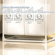 1pc Black & White 2-Layer Laundry Basket With 4 Sorting Bins, Perfect For Storing & Sorting Clothes, Socks, Underwear, Etc. & Durable, Home Essential. - Black and White - View 3